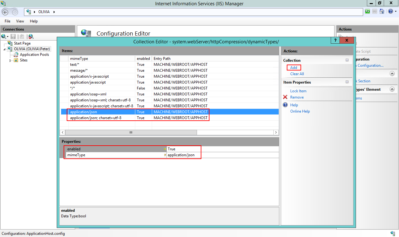 Xml true. Do static Compression IIS. Публикация json документа в IIS.